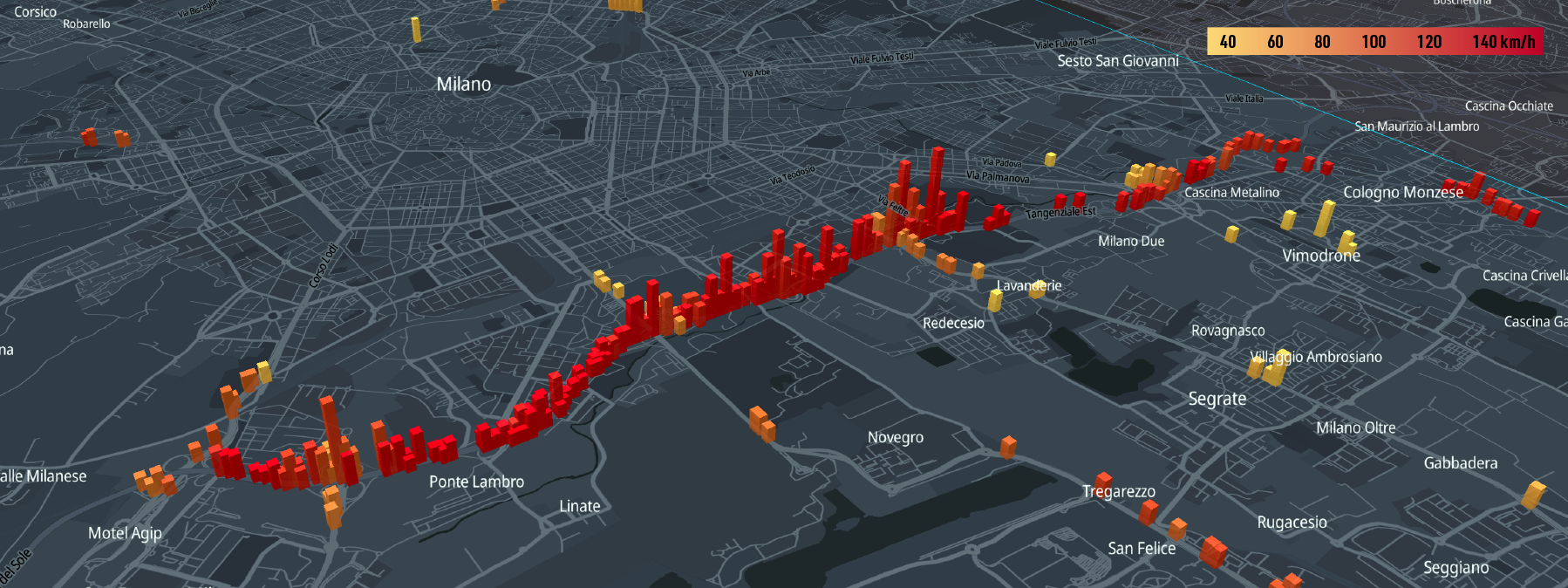 Speeding hotspots in Milan, Italy during COVID-19