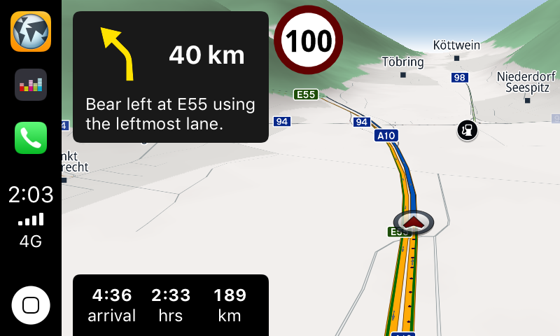 Car GPS Navigation screen