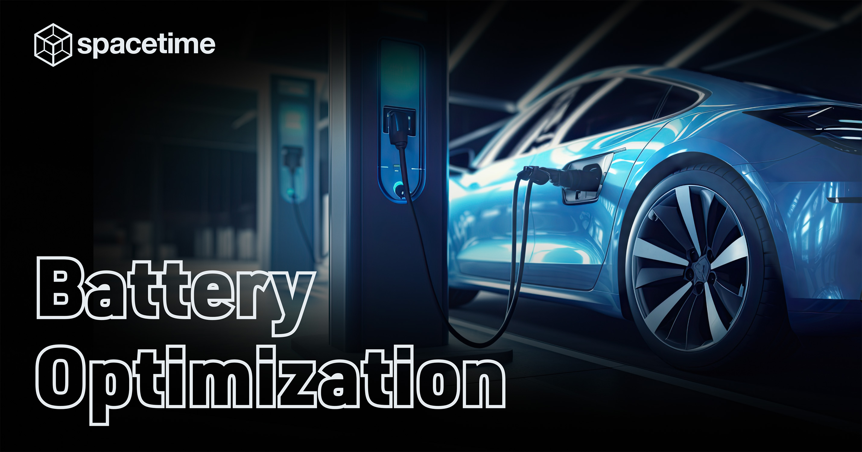 Blue electric vehicle charging at a station – optimizing charging cycles
