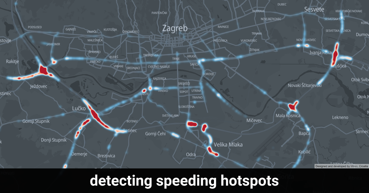 Speeding hotspots in Zagreb city<